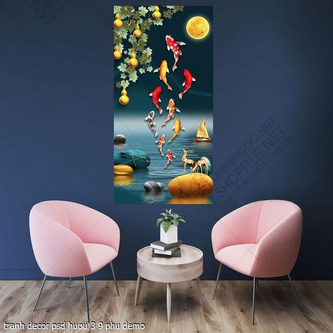 tranh decor psd huou 3 9 phu